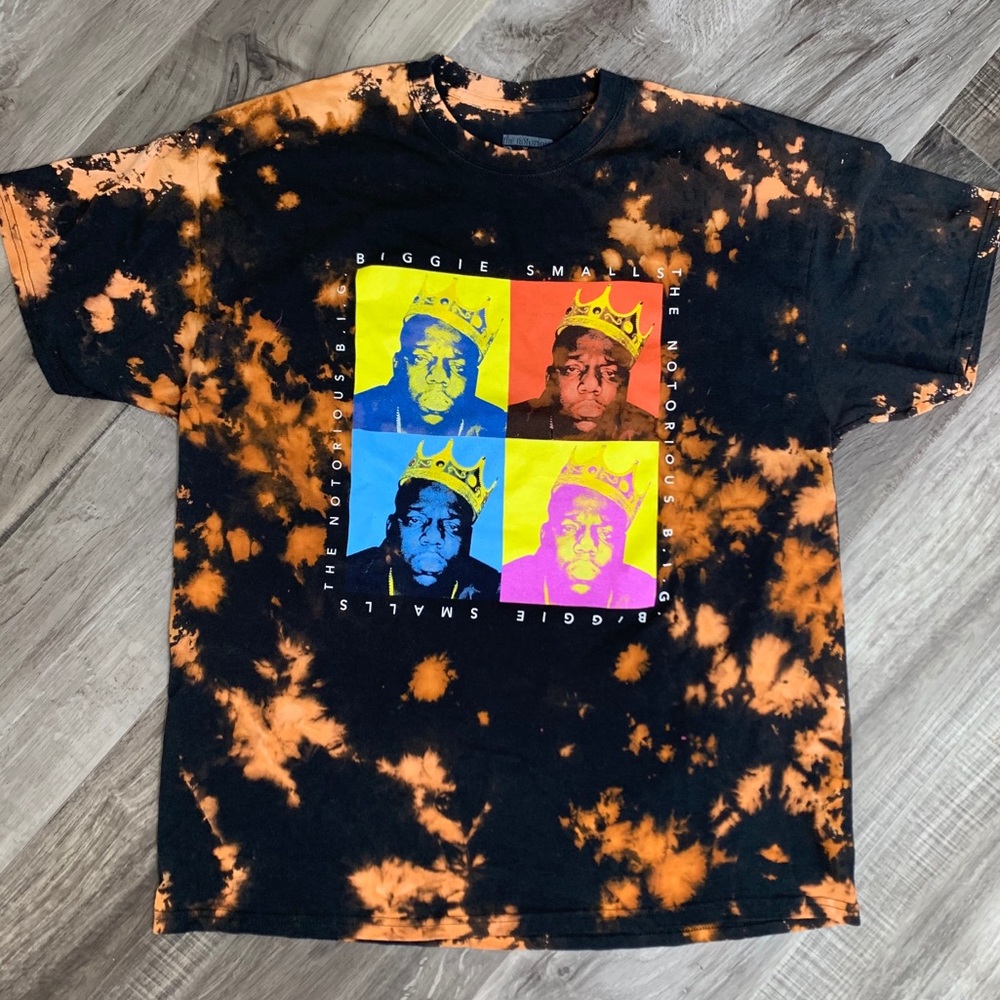 Notorious B-I-G Biggie Bleach Tie Dyed size XLarge